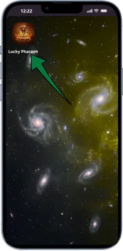 Lucky Pharaoh Shortcut auf dem iOS Home Bildschirm starten